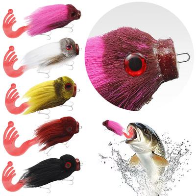Mouse Fishing Lure with Treble Hooks Saltwater Pike Mouse Fishing Bait for Bass Crappie Pike Speckled Trout