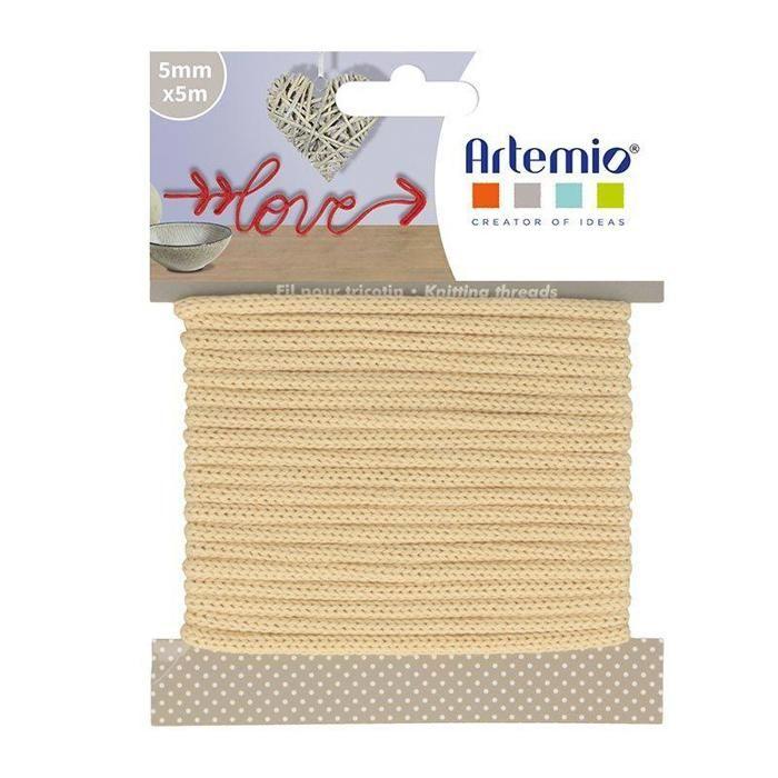 Fil à tricotin 5 mm x 5 m - Vanille