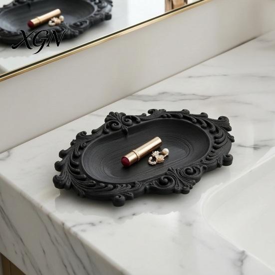 Versatile Storage Tray for Vanity Vintage Jewelry Tray, Decorative Trinket Dish Rings And Cosmetics, French Wedding Registry Style Elegant Organizer