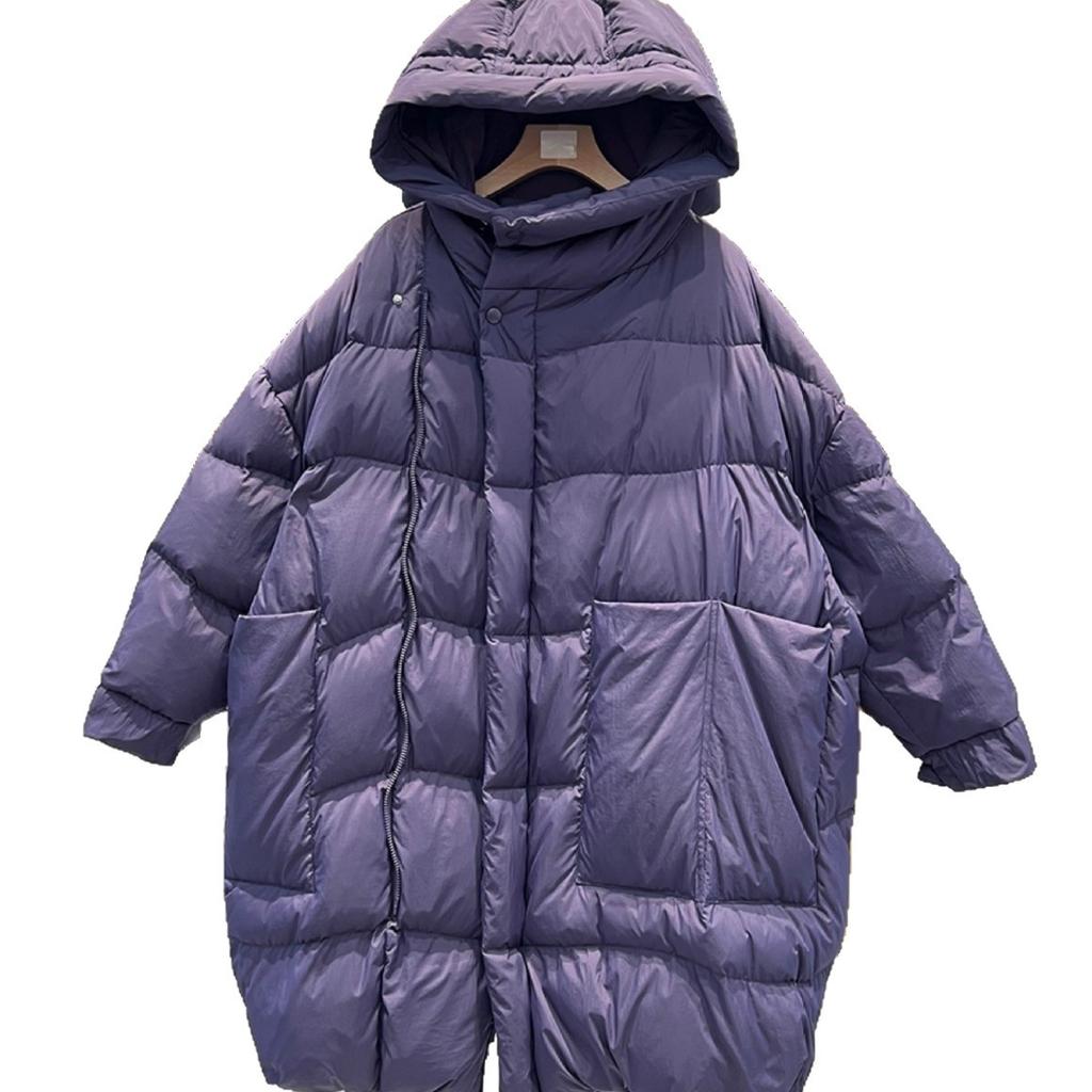 Dámská podzimní zimní bunda s velkými klopami a kapucí, volný jednobarevný kabát plus size