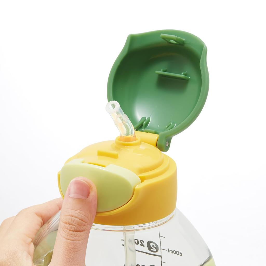 Skater Straw Water Bottle with Shoulder Dinosaur Picture One-Push Strap, 780ml, Book, PDSH8DX-A
