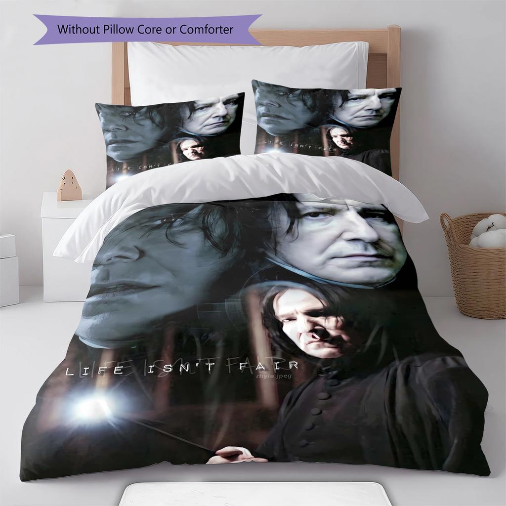 Severus Snape Pattern Bedding Quilt Set Quilt Cover Pillowcase Home Decoration Gift (1 * duvet cover + 2 * pillowcase, without core)