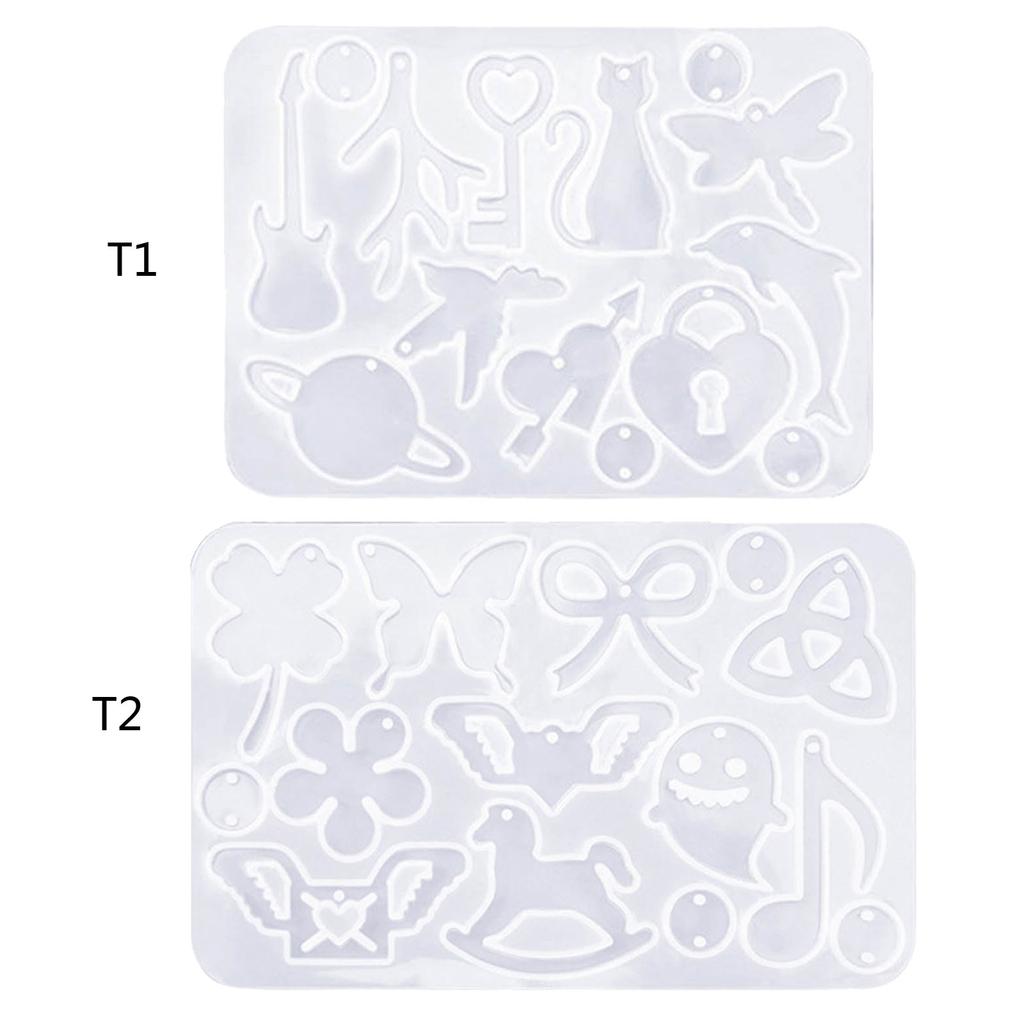 Multiformen Schlüsselanhängerformen Resinform Anhängerformen Silikonmaterial für DIY Anhängerhandwerk und Schmuckherstellung
