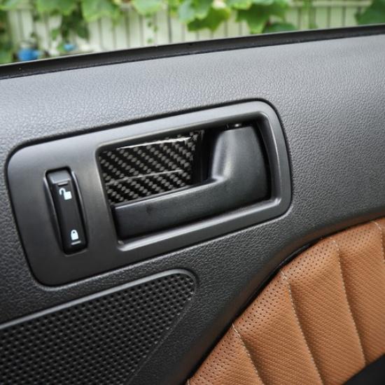 For Ford Mustang 2009-2013 ABS Carbon Fiber Interior Door Handle Bowl Cover Trim