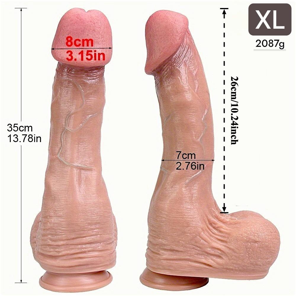 Realistic XXL Large Dildo –Soft Liquid Silicone 100% Lifelike Penis with Strong Suction Cup,Comfortable Adult Masturbation Toy for Women,Men & Couples
