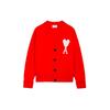 Ami Paris Ami De Coeur Merino Wool Oversize Cardigan Red/White Unisex Streetwear H21K313-018600