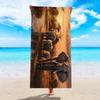 Polyester Beach Towel Tropical Pink Flamingo Sunset Print Quick Dry Sand Free Large Bath Towel for Summer Swim Pool Vacation