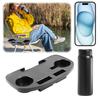 Clip On Table Tray with Mobile Device Slot Folding Camping Chair Clip On Side Table Recliner Accessories Tray for Fishing Beach
