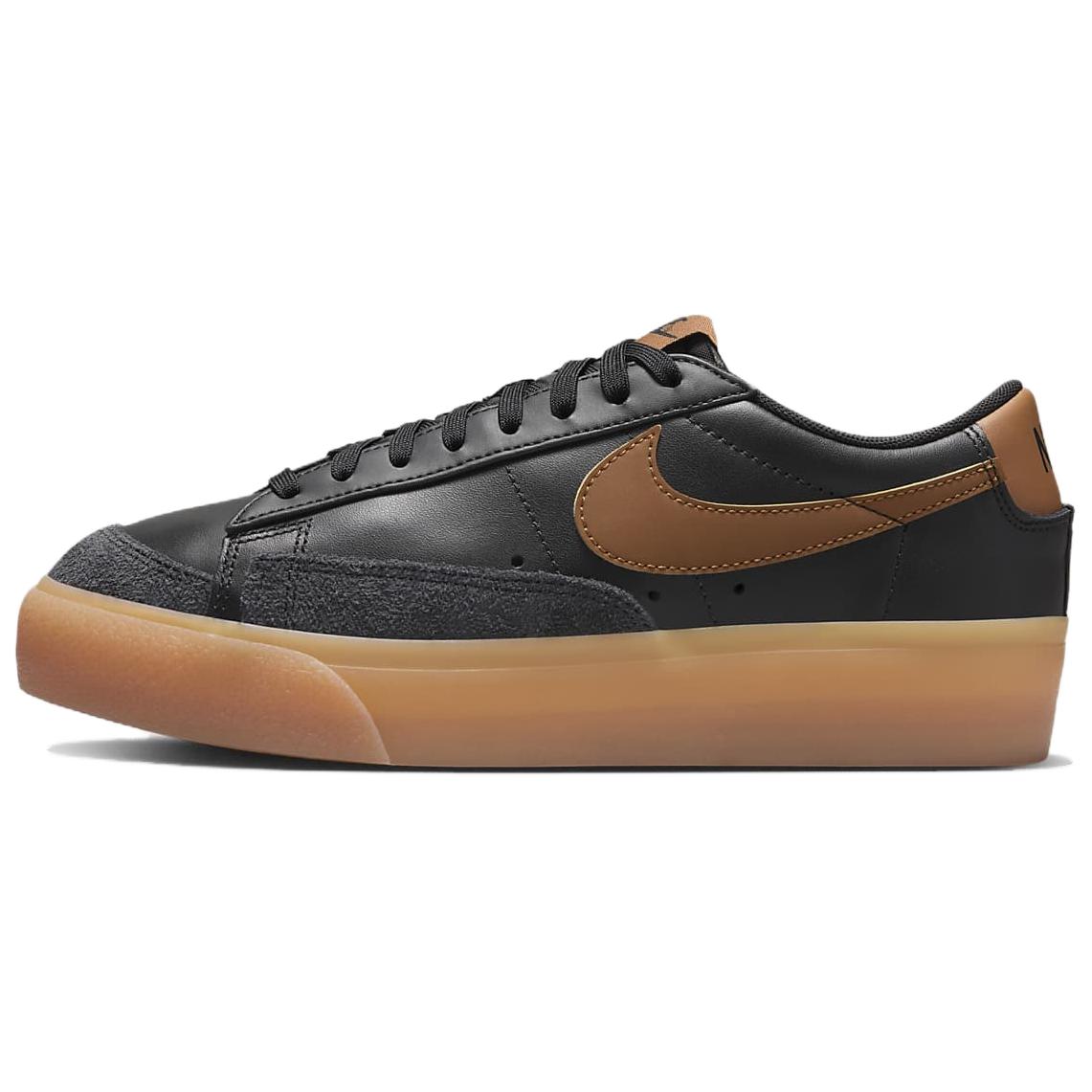 

Nike Women s Blazer Low Platform Black Light British Tan White DJ0292-003 36.5