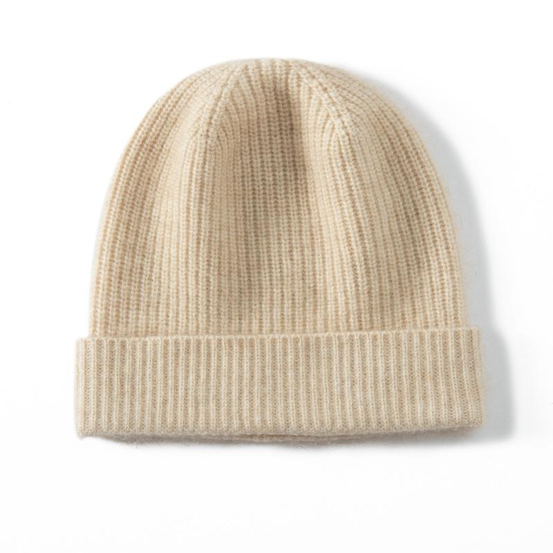 Winter New Cashmere Hat Unisex Cashmere Hat Knitted Hat Sleeve Solid Color Headgear Cold Hat