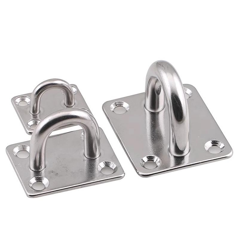 M5-M12 304 Stainless Steel Hook Eye Plate Heavy Duty Round/Square/Oval/Diamond Pad Staple Ring Hook Loop U-Shaped Eyelet Bracket
