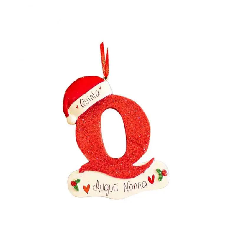 Christmas Tree Decoration Letter Pendant 26 Letters Home Holiday Wooden Pendant Xmas New Year Decor Ornament Customizable