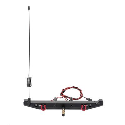 RC Araba Metal Arka Tampon ile 2 LED Işık Anten Kuyruk Kancası TRX-4 RC4WD Eksenel SCX10 Araba