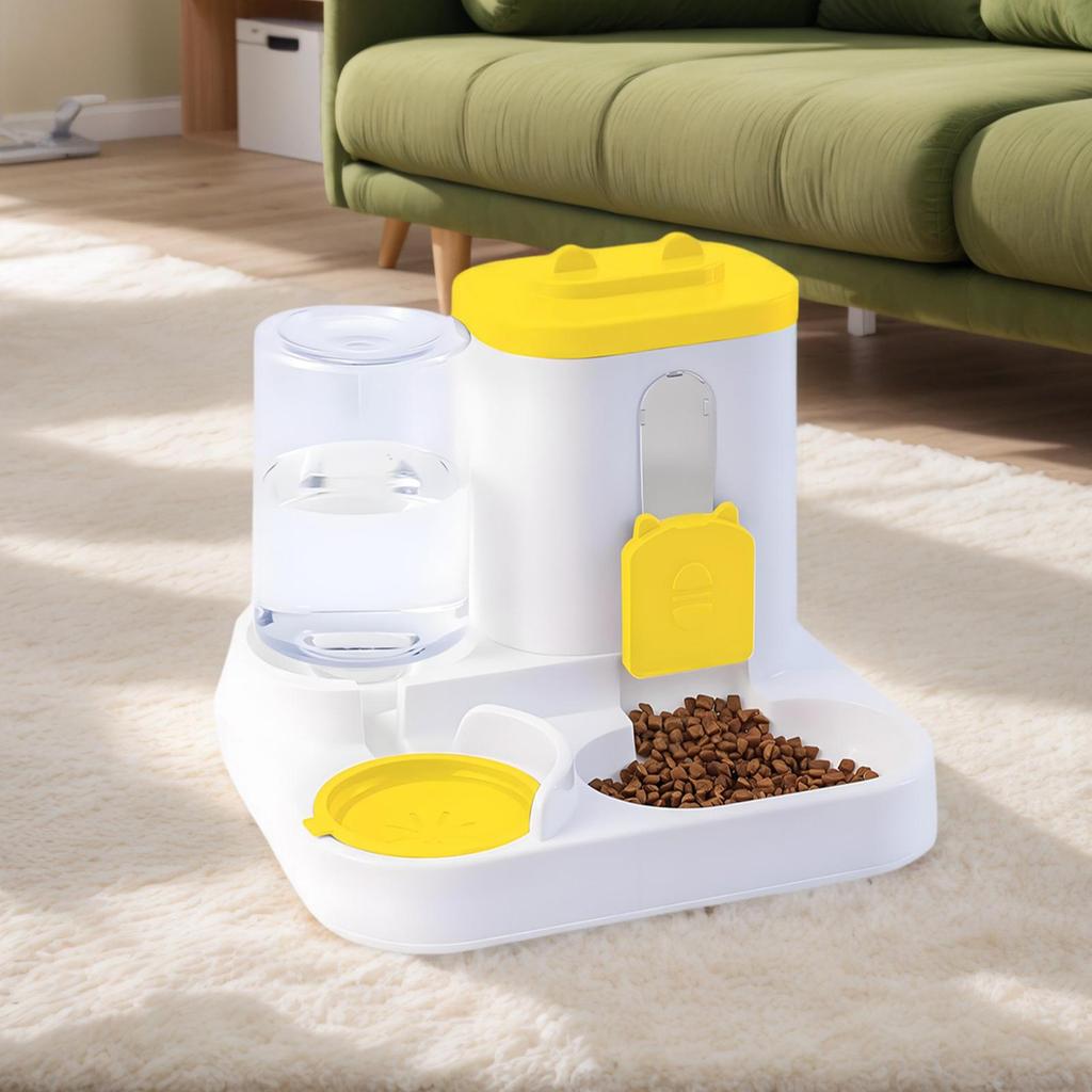 Automatic Cat Feeder And Water 2-in-1 Spill-Proof Pet Feeder Large Capacity Food And Water Dispenser For Vacation Home Cats Dogs