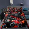 Tractor Kids Duvet Cover,Monster Truck on Farm Pattern Comforter Cover Set Kingqueen Size,Country Boys Hobby Cars Bedding Set Tool
