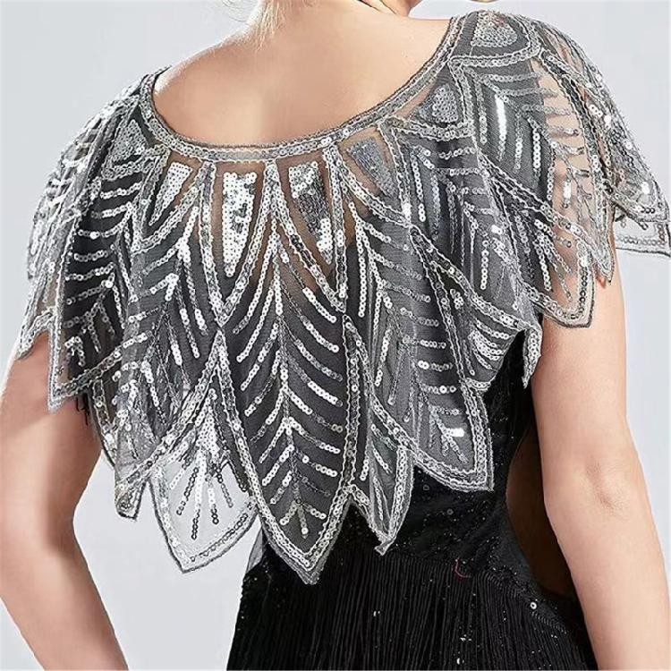 Sequins Flapper Shawl Costume Beadwork Accessories for 20s Theme Party