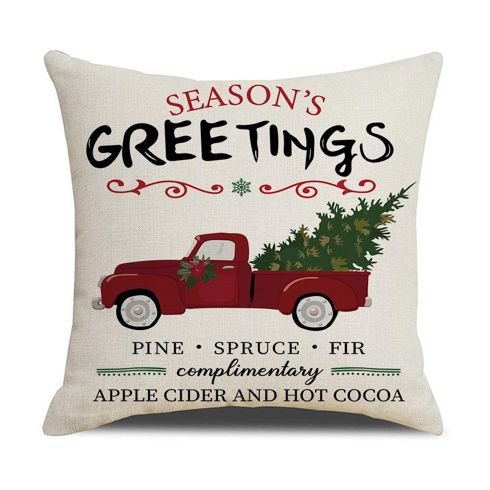 Letter Christmas Pillow Nordic Style Cushion Linen Print Colorful Bedside Pillow