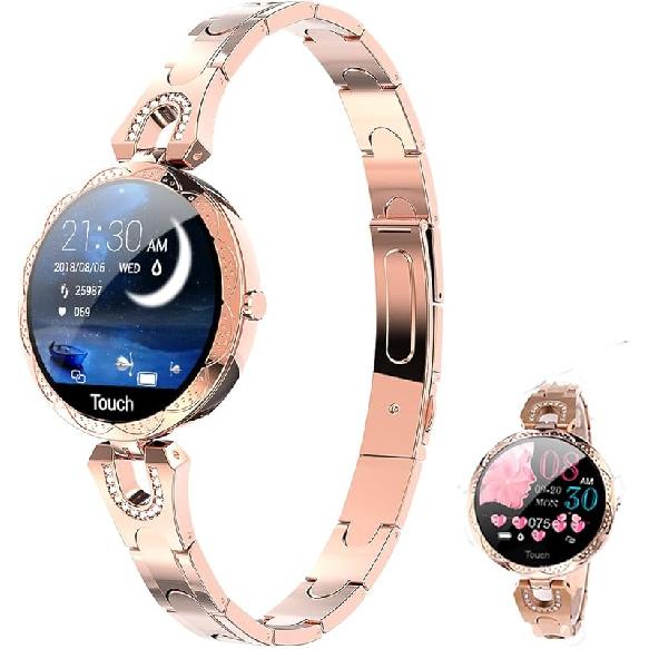 Smartwatch für Frauen Kompatibel für Android/iOS-Telefone. Gesundheits- und Fitness-Tracker mit Herzfrequenz, Blutdruck, Bluetooth-Fernfotografie, für Frauen