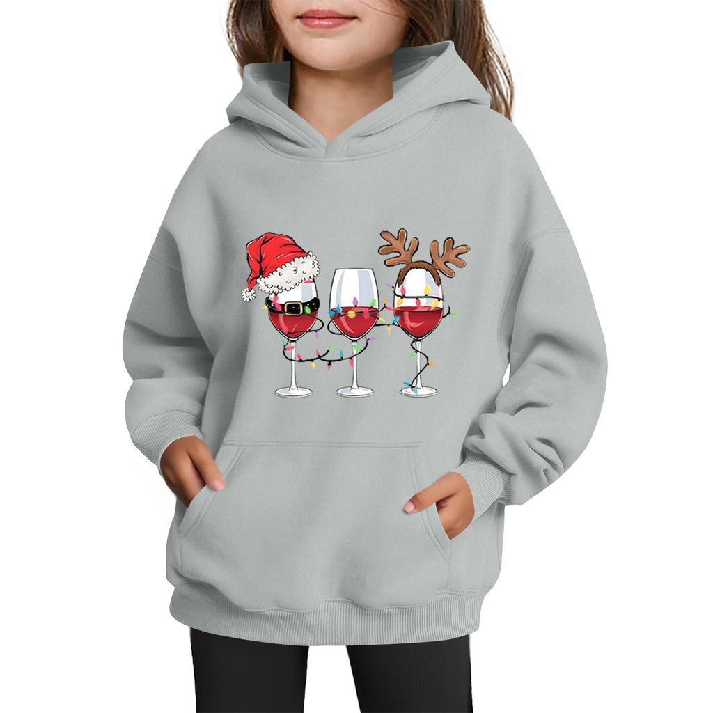 Sweatshirts für Teenager-Mädchen Hoodies Langarm Kordelzug Pullover Niedlicher Aufdruck Übergroßer Hoodie Weihnachten