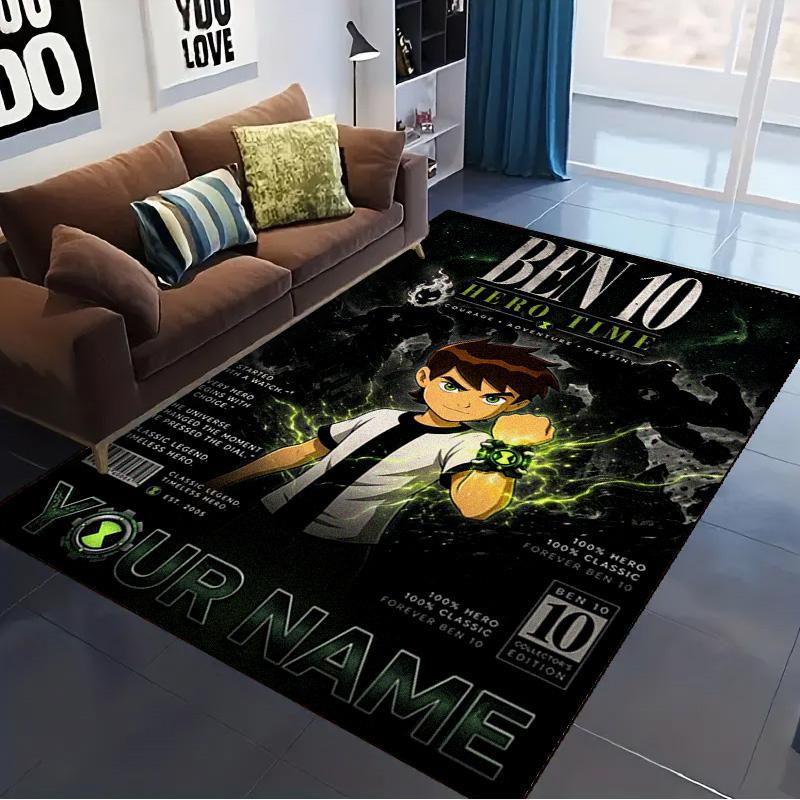 Name Custom Ben 10 Carpet Rug for Living Room Bedroom Home Sofa Decoration,Kids play Non-slip Floor Mat