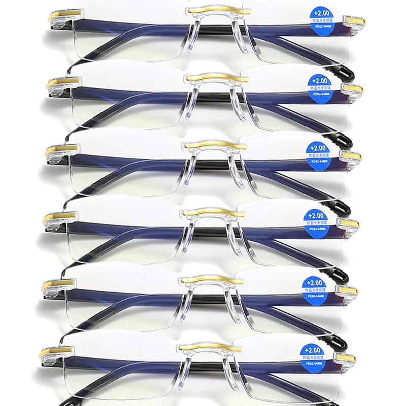 

6 шт. Высококачественные очки для чтения с антибликовым покрытием и защитой от синего света для мужчин, ультралегкие +1.0 до +4.0, унисекс, для защиты глаз 300