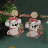 Europäische & Amerikanische Liebesherz Acryl Weihnachtsbaum Ohrringe für Damen