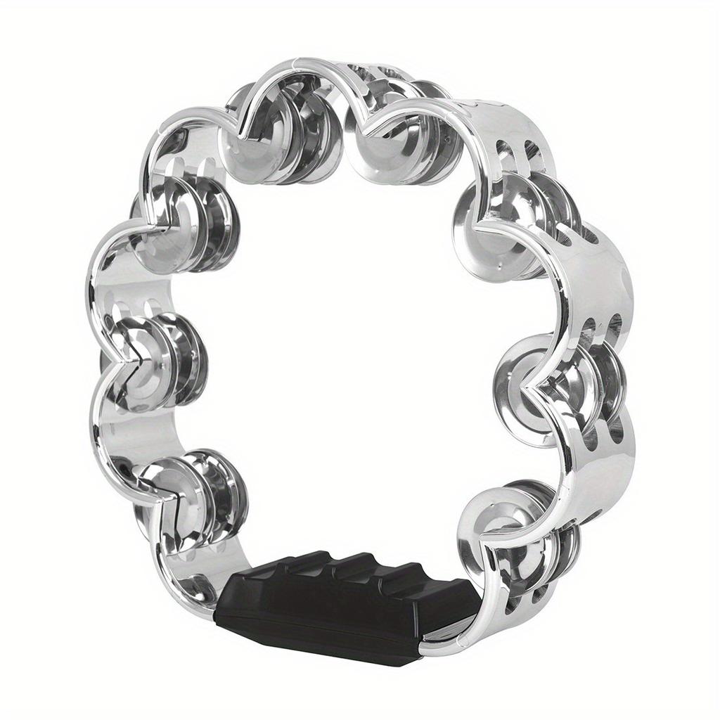 Adult Plated Metal Abs Tambourine Music Rhythm Instrument Handheld Percussion Drum Party Church Wedding Performance Concert