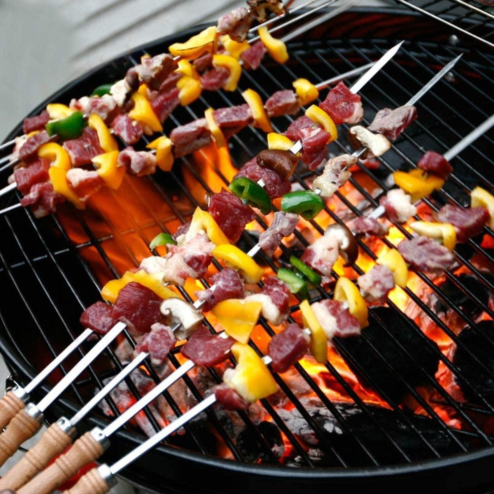 Chicken Beef Vegetable Sticks Stainless Steel Bamboo Handle Turkish Kebab Sticks Skewew BBQ Skewers Kabab Maker