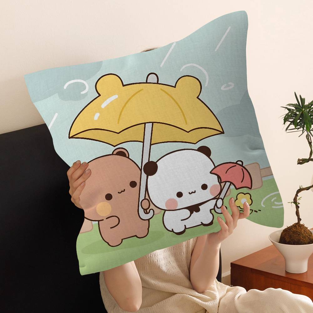 Bear Cartoon Kawaii DDudu BBubu Pillow Anime Pillow Sofa Bed Head Pillow Cover Cushion Cover 45x45 cm Fashion