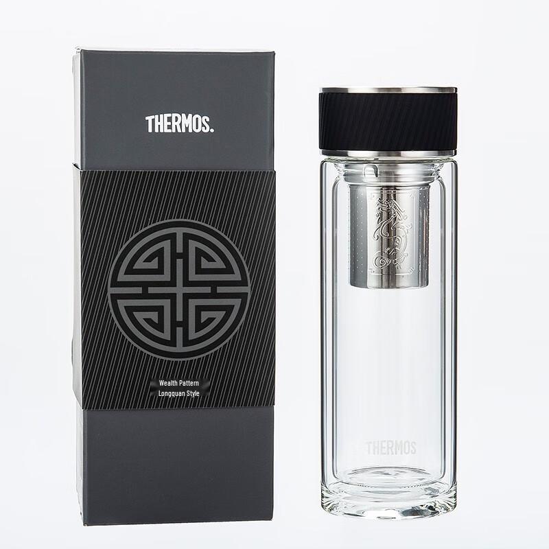 Thermos Double-Layer Glass Tea Cup with Filter