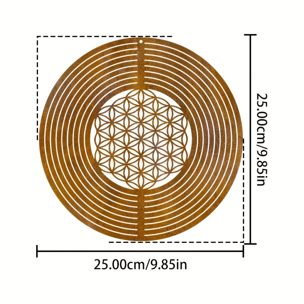 1pc Rusted Metal Spiral Flower of Life Weathervane, Rustic Iron Yard Garden Decor, Weather-Resistant Indoor/Outdoor Hanging Ornament for Balcony