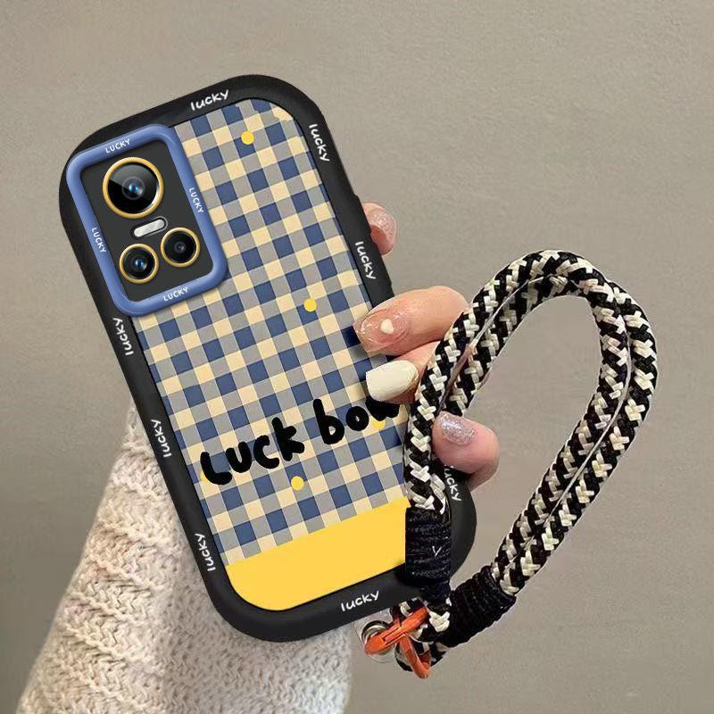 Monotone Lattice RealmeGtneo3 Mobile Phone Case Protective Case Silicone Tape Holder