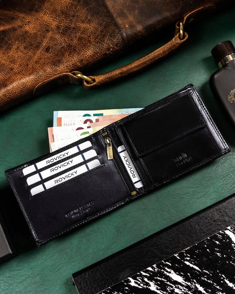 Men's Leather Wallet with RFID System - Rovicky