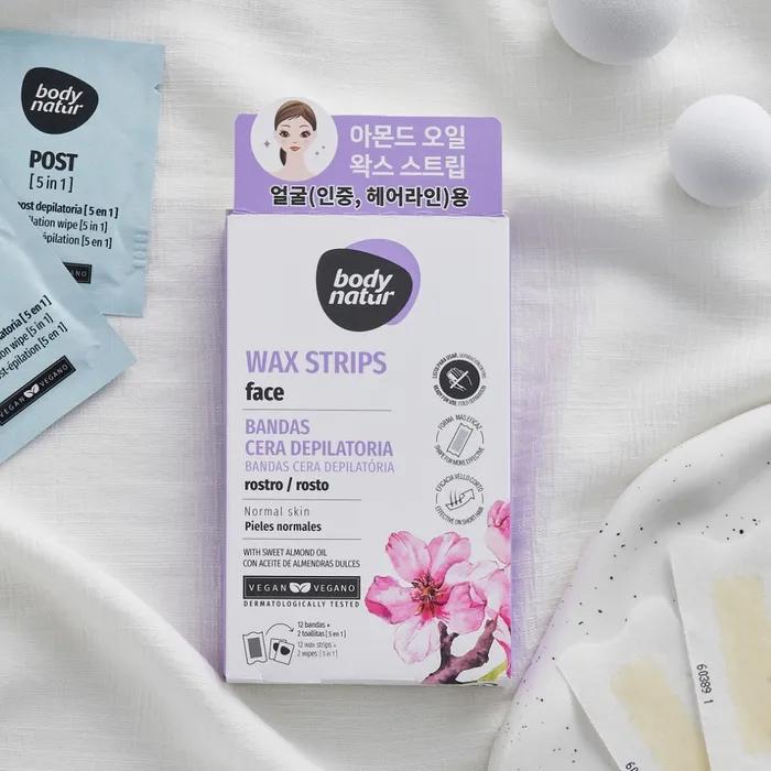 Wax strips face sweet almond oil