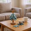 Christmas Tree Heat Insulation Mats 3pcs Coasters and 1 Rack, Solid Wood Heat-resistant Placemats Christmas Dining Decorations