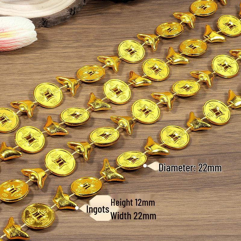 Earth Toned Acrylic Bead String: 8+4mm Beads for Wedding, Christmas Tree Decor & DIY Jewelry