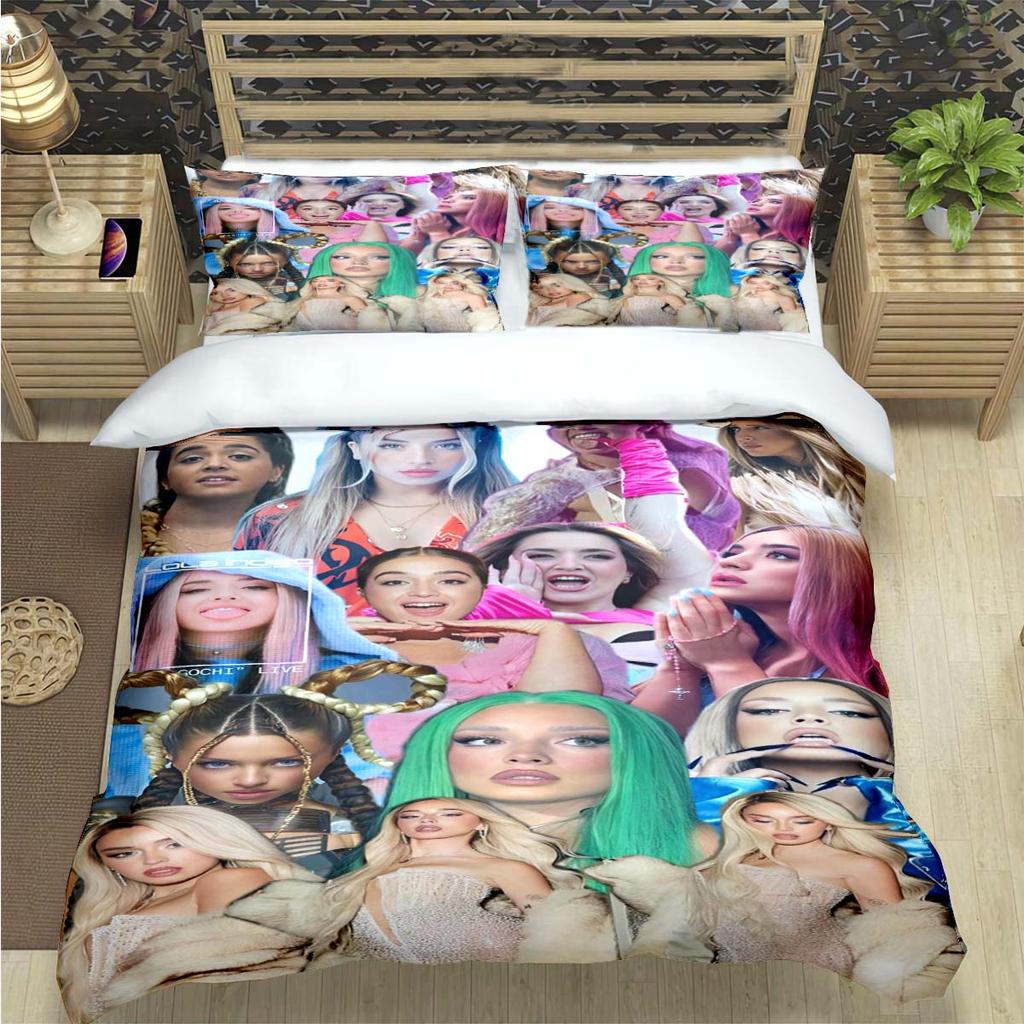 Fashion Spain Female Singer B-Bad G-Gyal Print Bedding Set Duvet Cover Comforter Bed Youth Kids Girl Boys Luxury Gift