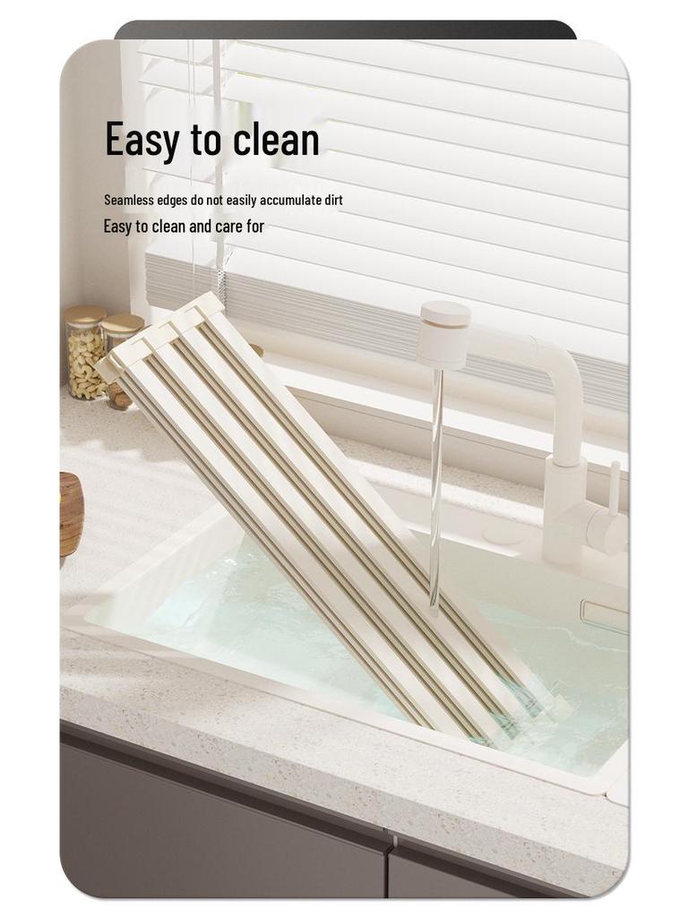 Foldable Silicone Sink Drain Rack for Dish Storage