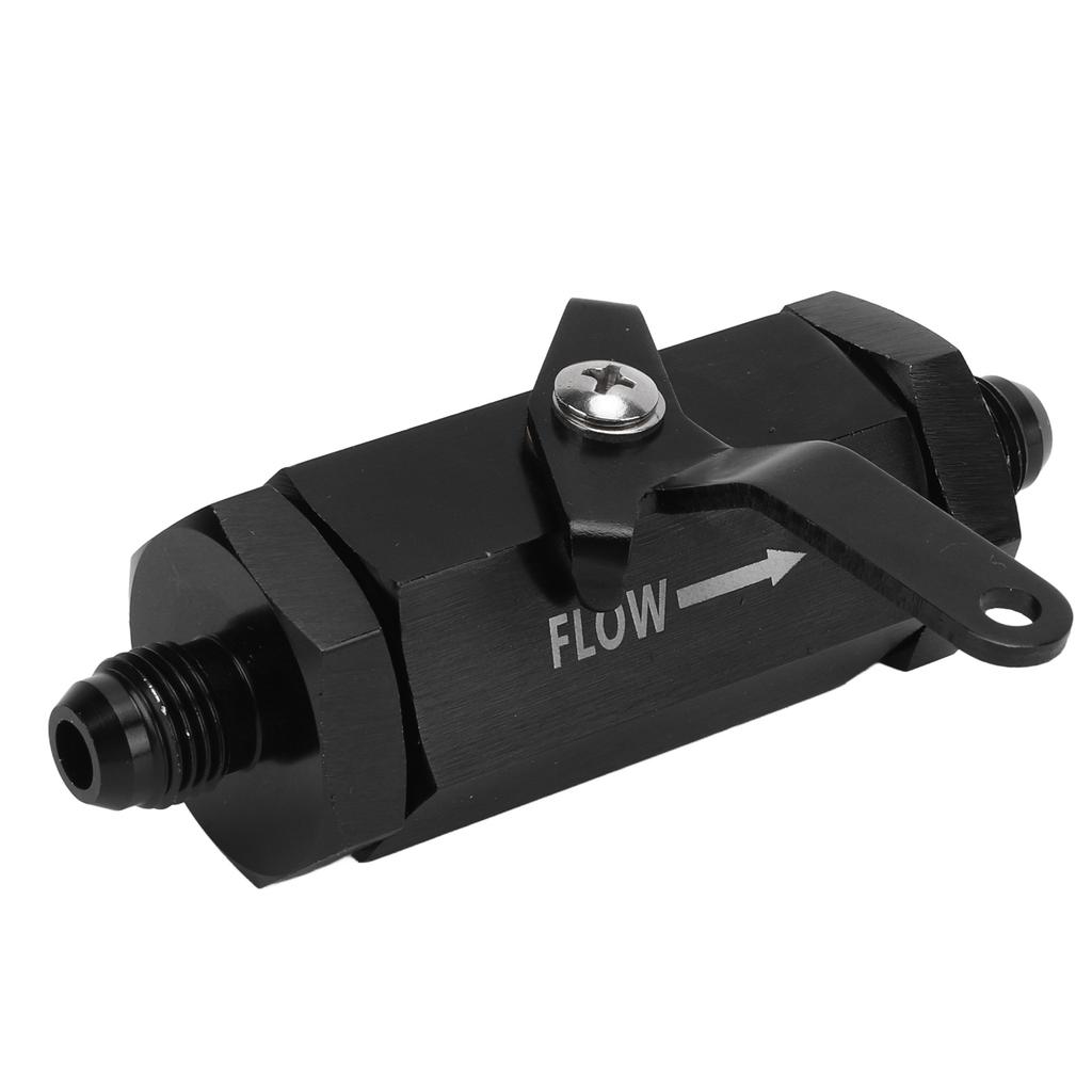 Car Fuel Shut Off Valve AN6 Fitting Flow Control Aluminum Alloy Black Rustproof Universal