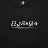 Converse Drop Shoulder Sleeve T Shirt Women's Black Unisex 10022776-A03