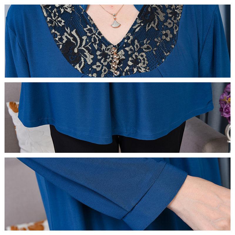 Spring Autumn Women's Plus Size Shirt Loose Long Sleeve T-Shirt