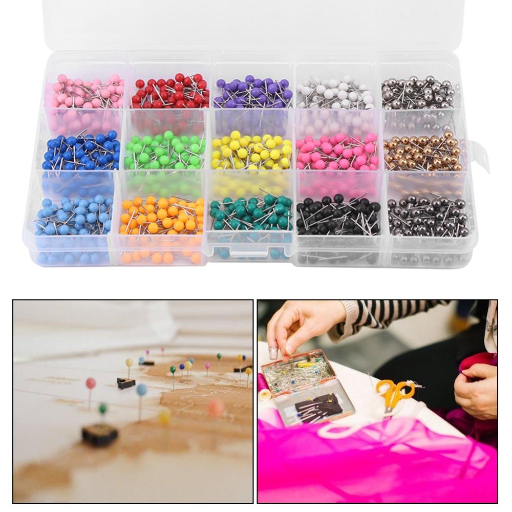 900pcs Round Head Dressmaking Pins Plastic Round Head Pins Pins Sewing Pins  Cork Board