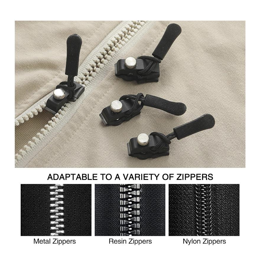 Universelles Reißverschluss-Reparaturset, schneller, sofort abnehmbarer Reißverschlusskopf, Ersatz-Reißverschlussschieber für Jacken, Taschen, Mäntel, freies Nähen