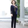 2pcs Pants Suits Spring Autumn Women's Gold Velvet Plus Size Blouse High-waist Velvet Harem Pants Two-piece Set