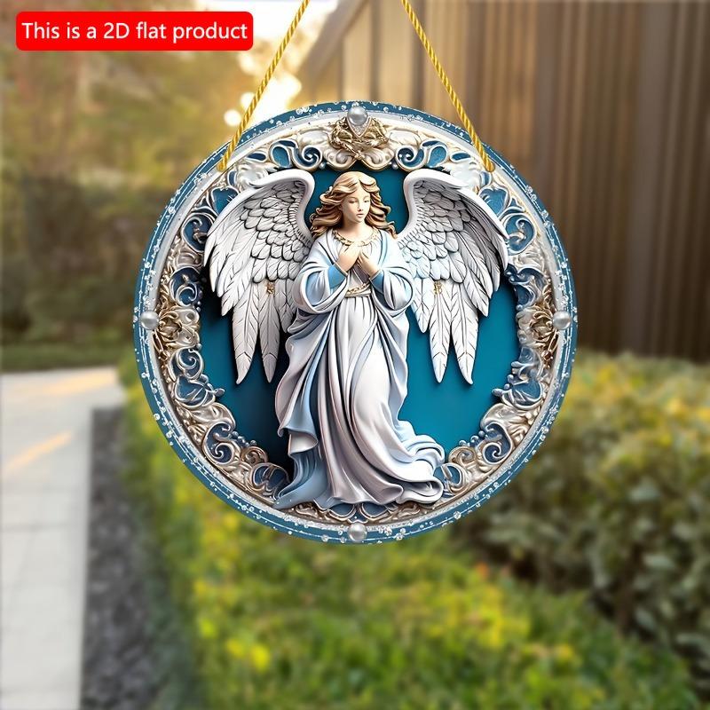 2d Flat 20*20cm Home Wall Decor Chain Pendant Decor Chandelier Chain Cover, Translucen Plate Decor for Garden, Home, Room, Porch Wall Art