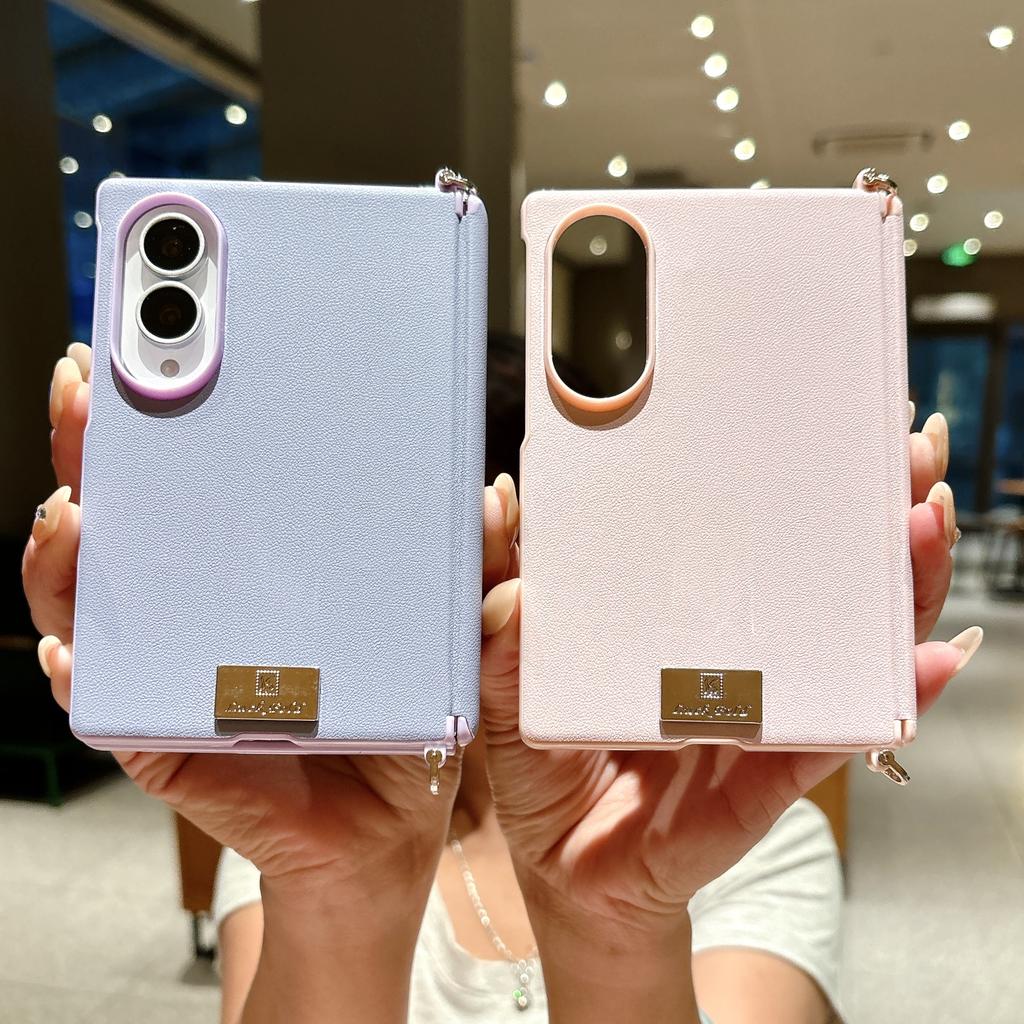 Fashion Pearl Silk Scarf Wrist Strap Leather Phone Case for Samsung Z Fold 8 Wide Shockproof Lens Protrusion Portable Slim Cover