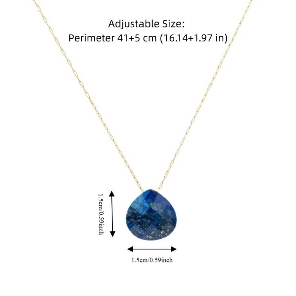 Minimalist Stone Necklace Stainless Steel Collarbone Chain Waterdrop Pendant Necklace Party