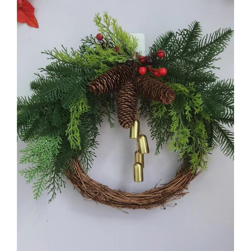 

Zonghong Christmas Decorative Wreath, Handmade Christmas Bell Wreath Door Hanging Window Props