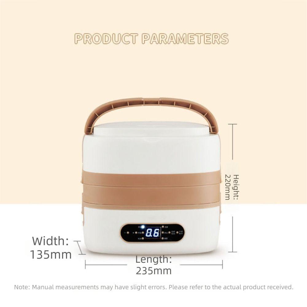 2LCapacity Food Warmer Rechargeable Hot Meal Container Portable Electric Heated Lunch Box  School