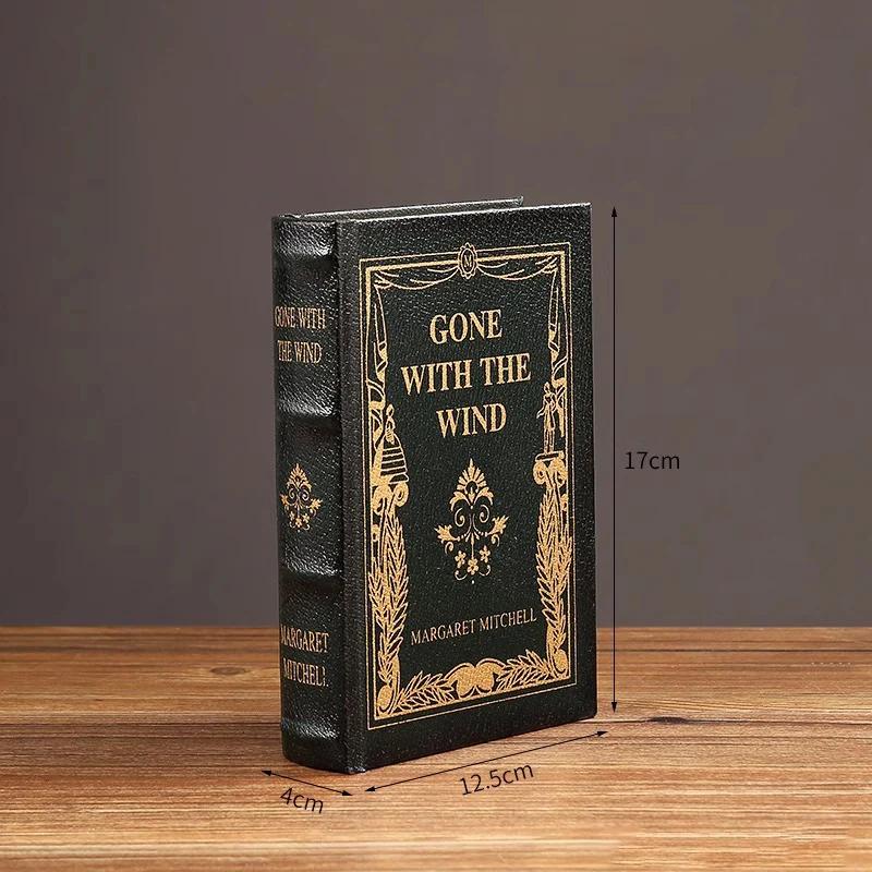 English wooden fake book Art Ornaments Luxury European retro fake book storage box Photography props home decoration Accessories